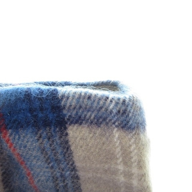 Khaju(カージュ)のカージュ スカート タイト ミニ ウール モヘヤ混 チェック 27 青 ベージュ レディースのスカート(ミニスカート)の商品写真