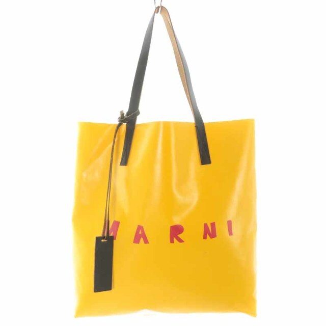 約75cmショルダーの長さMARNI マルニロゴ イエロー TRIBECAショッピングバッグ トートバッグ