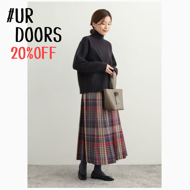 ★新品未使用タグ付き★UR DOORS＊カラーチェックプリーツスカート