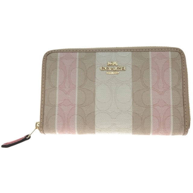 ▽▽COACH コーチ 財布 シグネチャー ストライプ ジャガード
