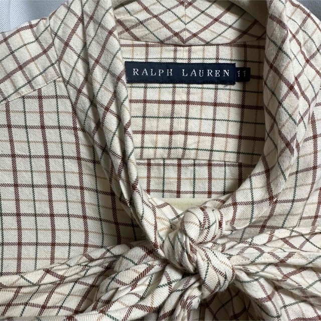 POLO RALPH LAUREN - ラルフローレン シャツ リボン チェック ブラウス