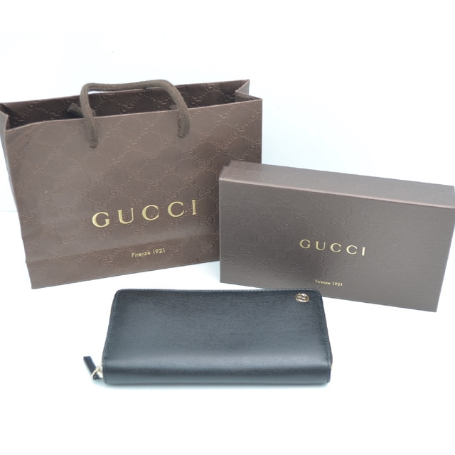 状態良好】GUCCI グッチ 長財布 ブラック箱、紙袋付き 【限定製作