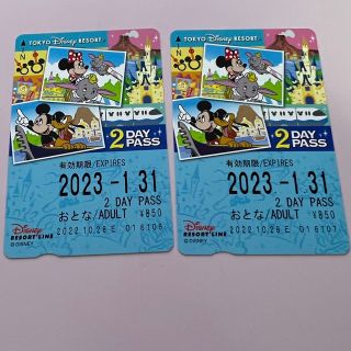 ディズニー(Disney)のリゾートライン　2dayパス　大人2枚(遊園地/テーマパーク)