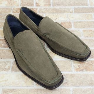 サルヴァトーレフェラガモ(Salvatore Ferragamo)のフェラガモ ☆ スエードレザー ローファー シューズ イタリア製 6.5 カーキ(スリッポン/モカシン)