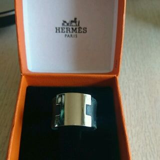 エルメス(Hermes)のふみふみ様お取り置きリピ割引HERMESルーリー💍ブラックM正規店(リング(指輪))