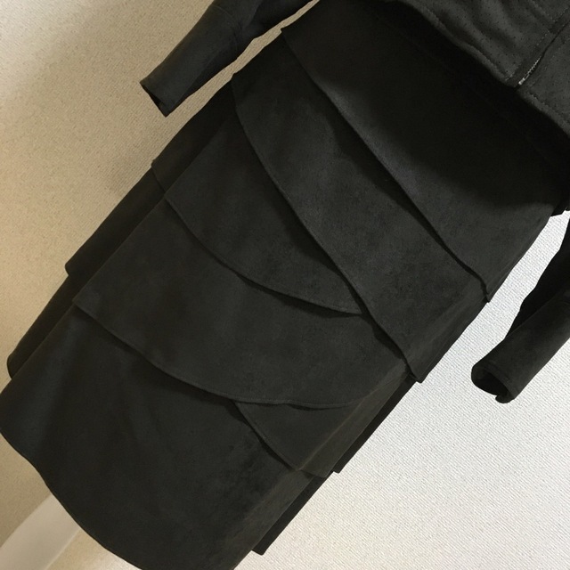 【タグ付き新品】Reflect。スカートスーツ ノーカラー ブラウン 未使用品