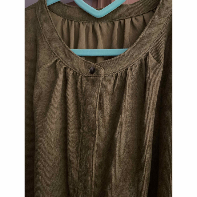 ナチュラルセンスコーディロイ羽織りワンピ、紐なし レディースのワンピース(ロングワンピース/マキシワンピース)の商品写真