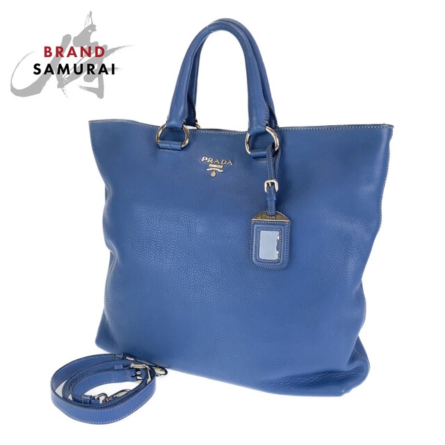 堅実な究極の ヴィッテロダイノ プラダ PRADA - PRADA ブルー 306184 レディース 【中古】 ショルダーバッグ ハンドバッグ トートバッグ 2WAY レザー トートバッグ