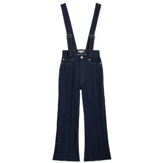 PLEATS DENIM SUSPENDER PANTS