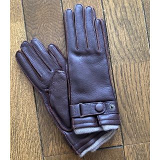 フィレンツェ人気グローブ店『MARTELLI』グローブ●ダークブラウン×グレー(手袋)