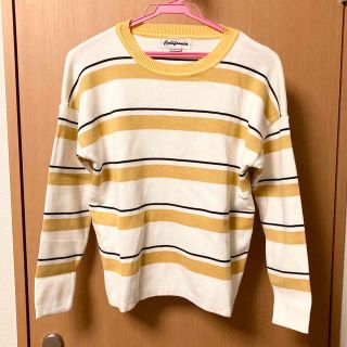 ザラ(ZARA)の新品未使用　韓国　ボーダー　ニット　イエロー(ニット/セーター)