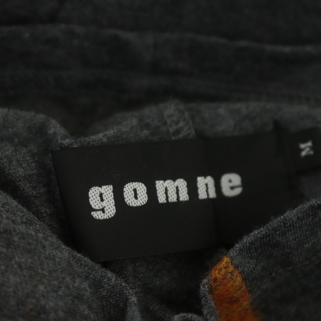 gomme(ゴム)のゴム ハイネックカットソー アシンメトリー 長袖 M グレー オレンジ レディースのトップス(カットソー(長袖/七分))の商品写真