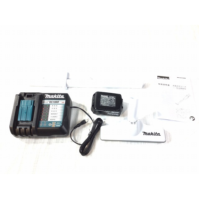 ☆未使用品☆ makita マキタ 18V 充電式クリーナ CL280FDRFW バッテリー1個(18V3.0Ah)付き 充電器付き 62802