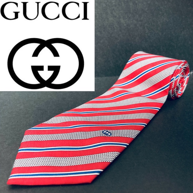 GUCCI グッチ ネクタイ レッド 総柄