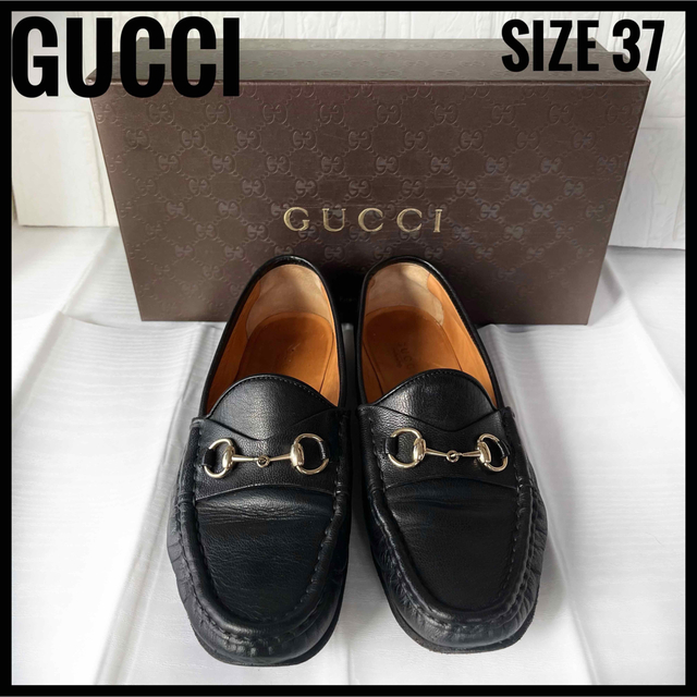 GUCCI グッチ ローファー レザー 靴 黒 レディース ブラック サイズ37