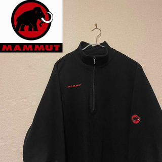 マムート(Mammut)のMAMMUT マムート　テクノパイル使用フリースジャケット　刺繍　黒 赤(ニット/セーター)