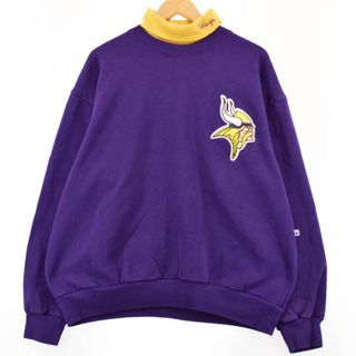 マジェスティック(Majestic)の古着 90年代 MAJESTIC NFL MINNESOTA VIKINGS ミネソタバイキングス プリントスウェットシャツ トレーナー USA製 メンズXL ヴィンテージ /eaa295570(スウェット)