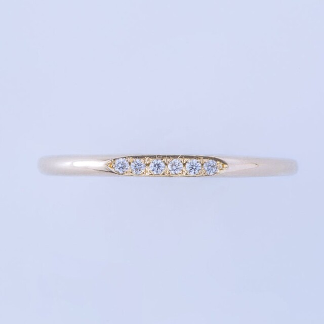 ENEYサーフェス K10YGメレダイヤモンド鏡面仕上げ スリムリング7号 レディースのアクセサリー(リング(指輪))の商品写真