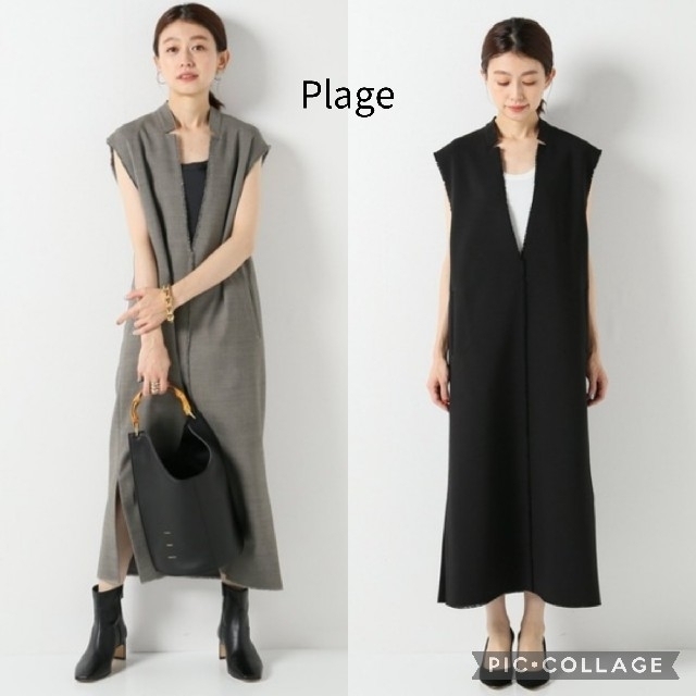 美品【Plage】プラージュ マニッシュサックワンピース