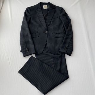 シルク混 ♡組曲 セットアップスーツ テーラードジャケット スカート ブラック