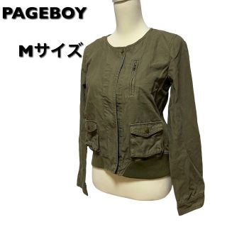 ページボーイ(PAGEBOY)のPAGEBOY ジャケット ミリタリー 長袖 ノーカラー ジップアップ 薄手 (ブルゾン)