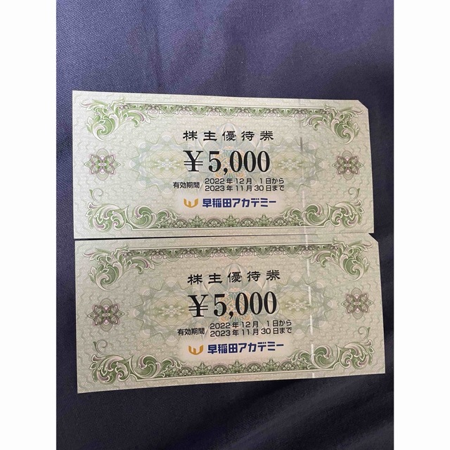 早稲田アカデミー　株主優待　10000円分