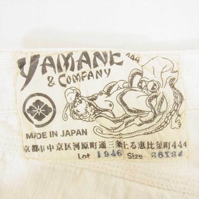 EVISU エヴィス YAMANE ヤマネ Lot1946 山ちゃんジーンズ プラチナ耳 デニム パンツ オフホワイト系 36【中古】