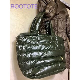 ルートート(ROOTOTE)のちゃぁちゃん様専用　　　　　　ROOTOTE ダウンフェザートートバッグ カーキ(トートバッグ)