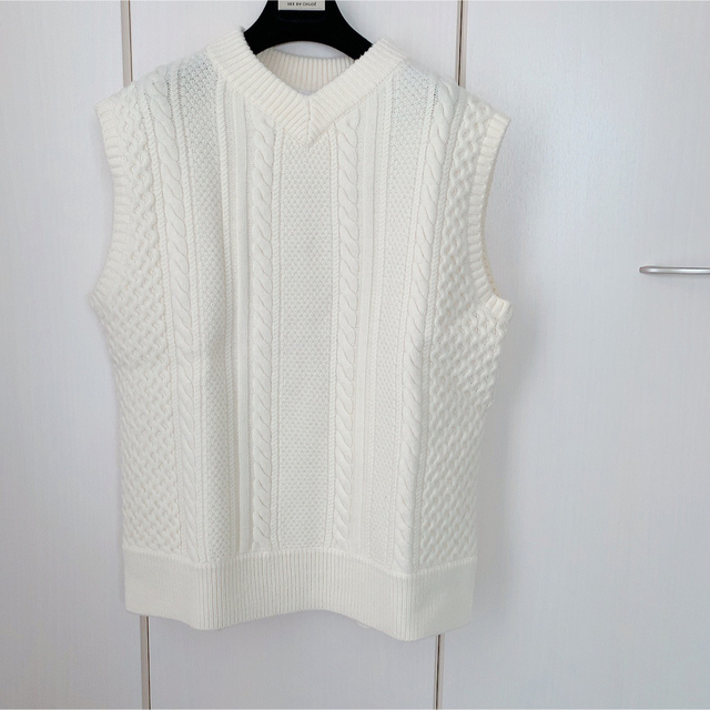 UNITED ARROWS P フリル ニットベスト オフホワイト 新品 tivicr.com