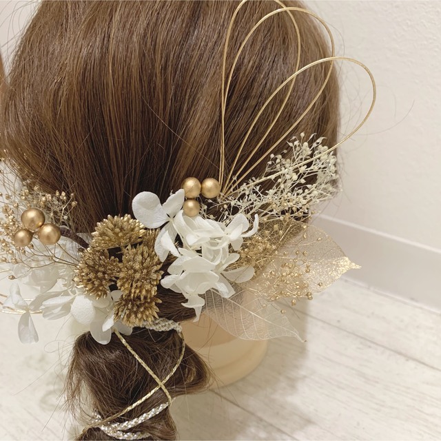 no.82 結婚式　ブライダル　ウエディング　成人式　髪飾り　花　ドライフラワー 1