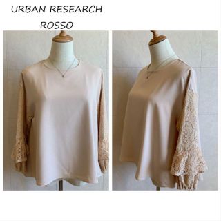 アーバンリサーチ(URBAN RESEARCH)のURBAN RESEARCH RESEARCH レースピンクベージュ カットソー(カットソー(長袖/七分))