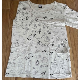 猫　イラストTシャツ　長袖(Tシャツ(長袖/七分))