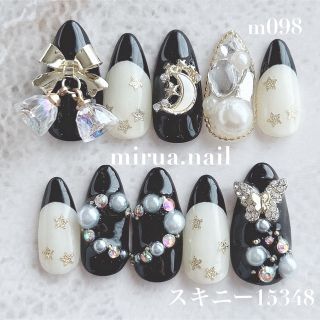 現品ネイルチップ クリスマスネイル 冬ネイル 星ネイル m098