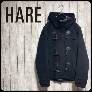 ハレ(HARE)の美品★HARE ハレ★ダッフルコート★サイズL★フード有り★暖かい★ブラック(ダッフルコート)