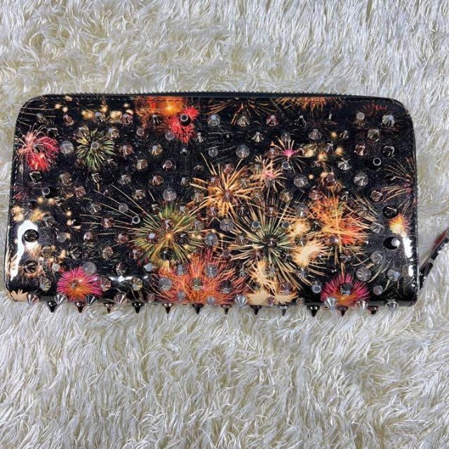 ✨美品✨ルブタン 花火柄 長財布 パネトーネ スパイクスタッズ 黒