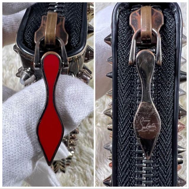 ✨美品✨ルブタン 花火柄 長財布 パネトーネ スパイクスタッズ 黒