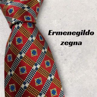 エルメネジルドゼニア(Ermenegildo Zegna)の【4013】良品！エルメネジルドゼニア　ネクタイ　レッド系(ネクタイ)