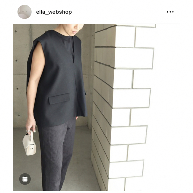 お取り置き】【美品】eLLa サマーウールコクーンジレ 黒 | myglobaltax.com