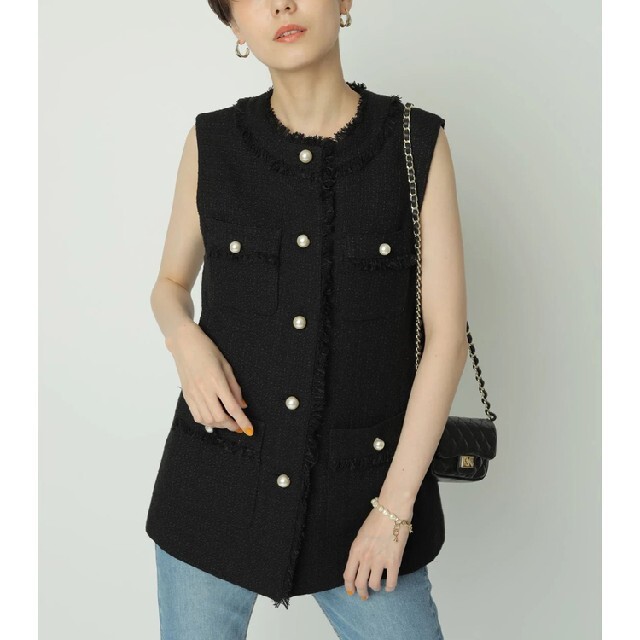 アルページュストーリー パールボタンツイードジレ 美品