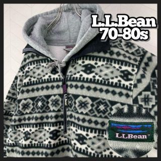 エルエルビーン(L.L.Bean)の入手困難70-80s エルエルビーン ハーフジップ フリース 総柄 プルオーバー(その他)