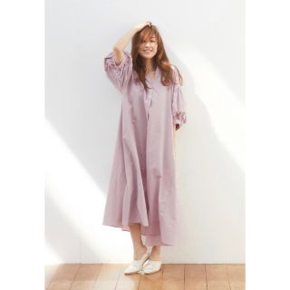 SNIDEL HOME×神崎恵★ピンクコットンロングワンピ新品★スナイデルホーム(ルームウェア)