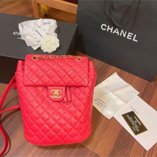 シャネル(CHANEL)のCHANEL シャネル マトラッセ バックパック リュック レッド(リュック/バックパック)