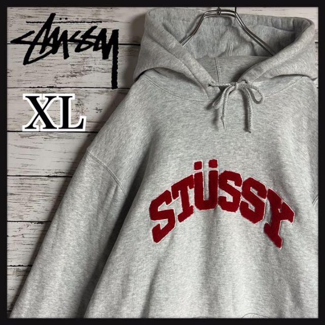 STUSSY(ステューシー)の【超希少XLサイズ】 STUSSY 刺繍 パイルロゴ 即完売 入手困難 パーカー メンズのトップス(パーカー)の商品写真