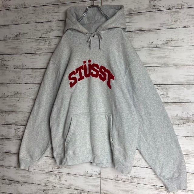 STUSSY(ステューシー)の【超希少XLサイズ】 STUSSY 刺繍 パイルロゴ 即完売 入手困難 パーカー メンズのトップス(パーカー)の商品写真