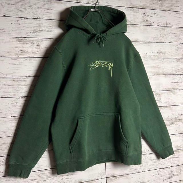 STUSSY - 【超人気カラー】 STUSSY 刺繍 センターロゴ パーカー 希少 ...