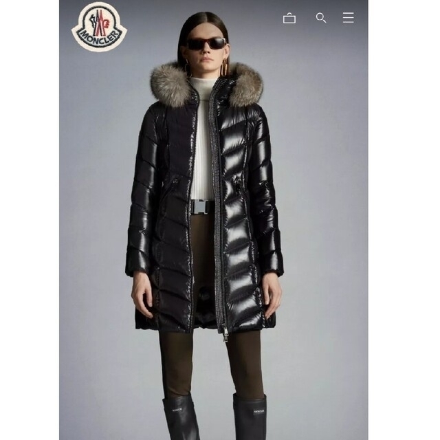 MONCLER ロングダウン ネイビー ファー