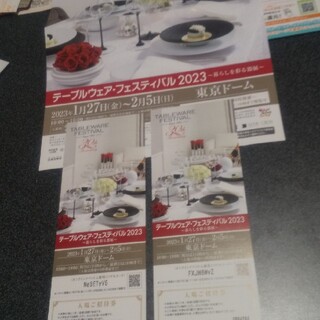 東京ドーム テーブルウェアフェスティバル2023招待券二枚(その他)