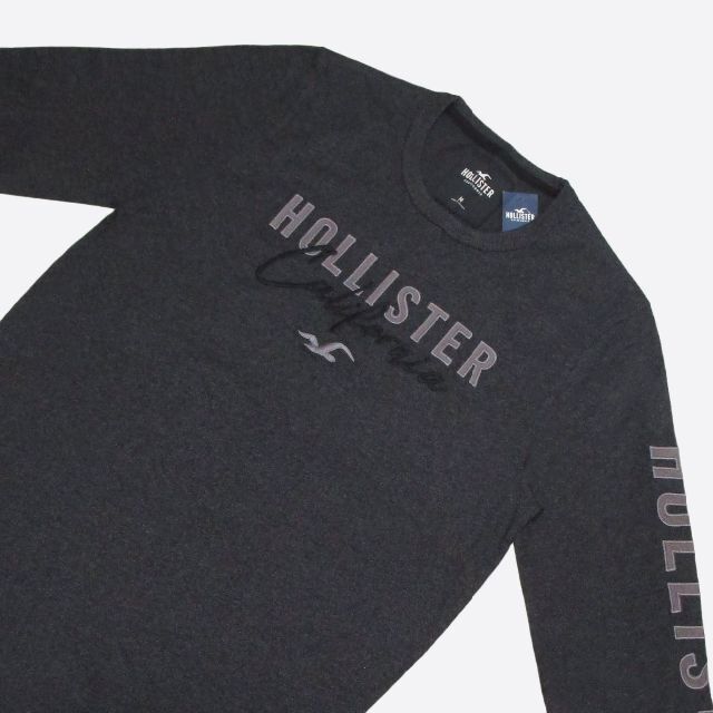 Hollister(ホリスター)の★新品★ホリスター★アップリケ長袖Tシャツ (Dark Grey/M) メンズのトップス(Tシャツ/カットソー(七分/長袖))の商品写真