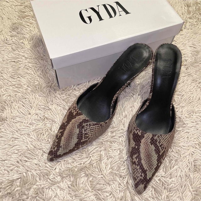 GYDA(ジェイダ)のGYDA パイソン ポインテッド ミュール パンプス ピンヒール シューズ 靴 レディースの靴/シューズ(ミュール)の商品写真