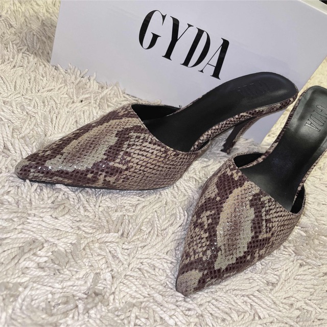 GYDA(ジェイダ)のGYDA パイソン ポインテッド ミュール パンプス ピンヒール シューズ 靴 レディースの靴/シューズ(ミュール)の商品写真